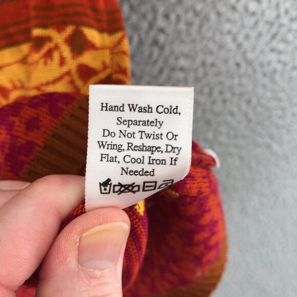 Coldwater Creek Sweater Womens 8 Red Multi Mixed Pattern Cardigan 3/4 Sleeves* - Picture 7 of 10